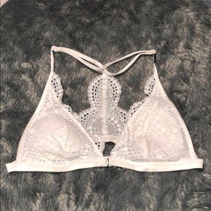 Victoria Secret Cream Frill Front Buckle Bra